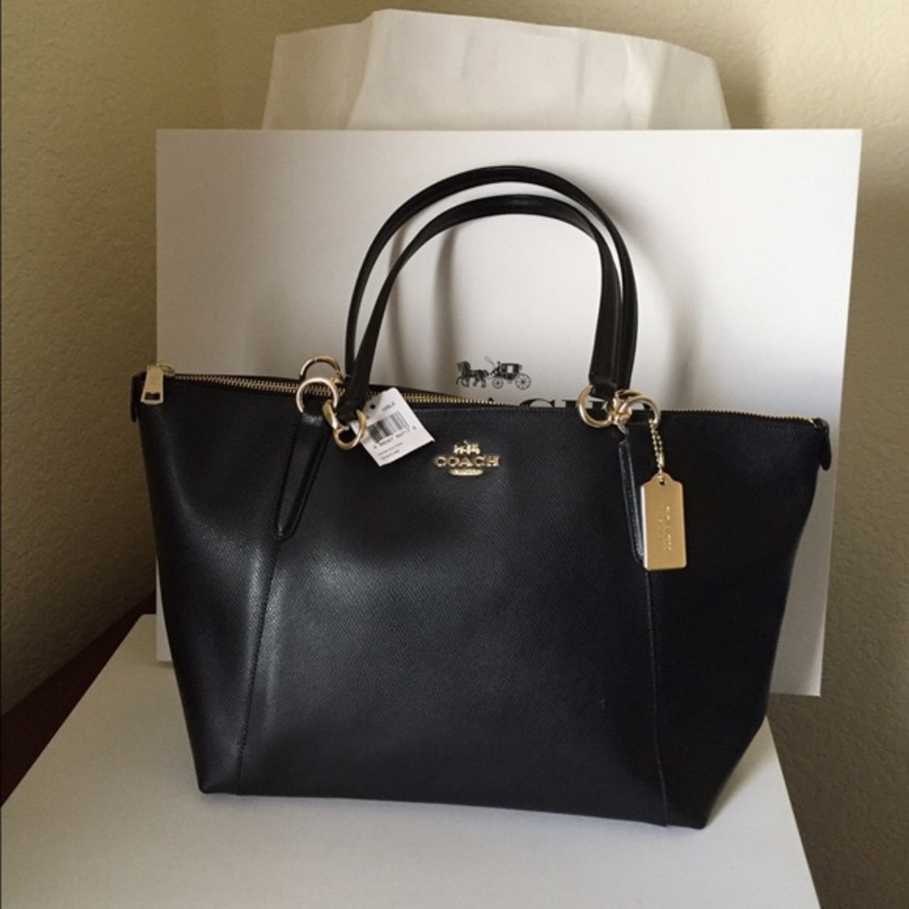 Coach Black Leather Tote Bag